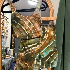 Tie-Dye Crop Top and Skirt Set